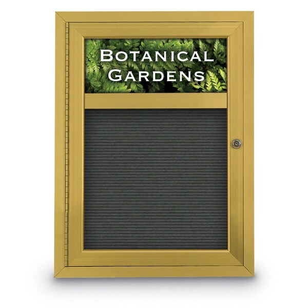 Indoor Enclosed Combo Board, 42"x32", Bronze Frame/White Porc & Black